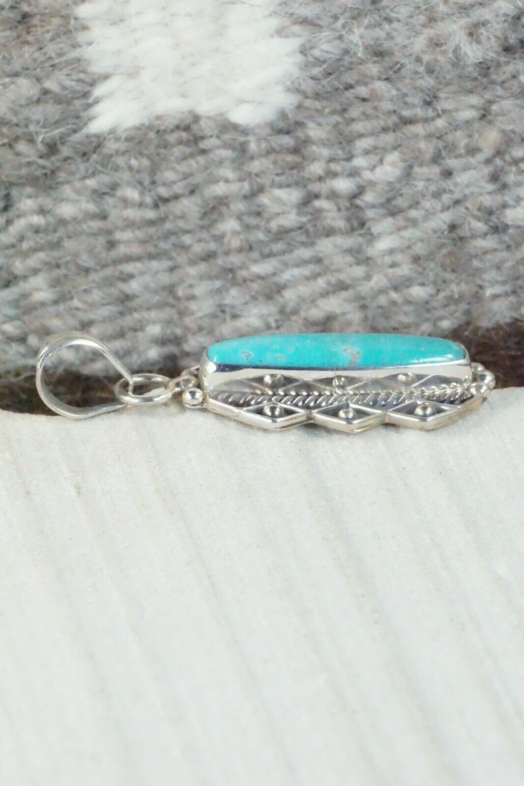 Turquoise & Sterling Silver Pendant - Navajo