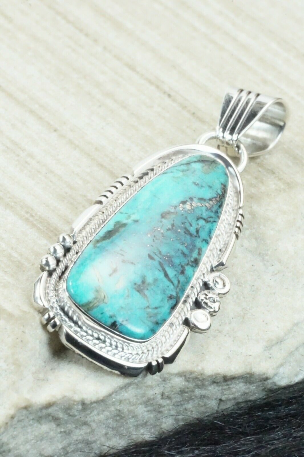 Turquoise and Sterling Silver Pendant - Daniel Benally