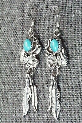 Turquoise & Sterling Silver Earrings - Lee Shorty