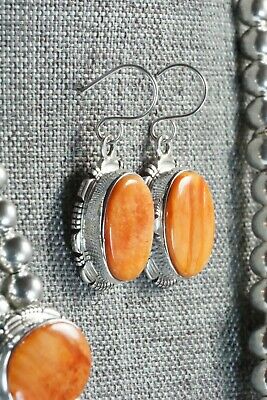 Spiny Oyster & Sterling Silver Necklace and Earrings - Richard Curley