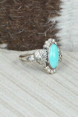 Turquoise and Sterling Silver Ring - Navajo - Size 5