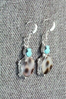 Turquoise, Shell & Sterling Silver Earrings - Kathryn Qualo