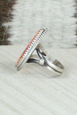 Spiny Oyster & Sterling Silver Ring - Selina Warner - Size 7.75