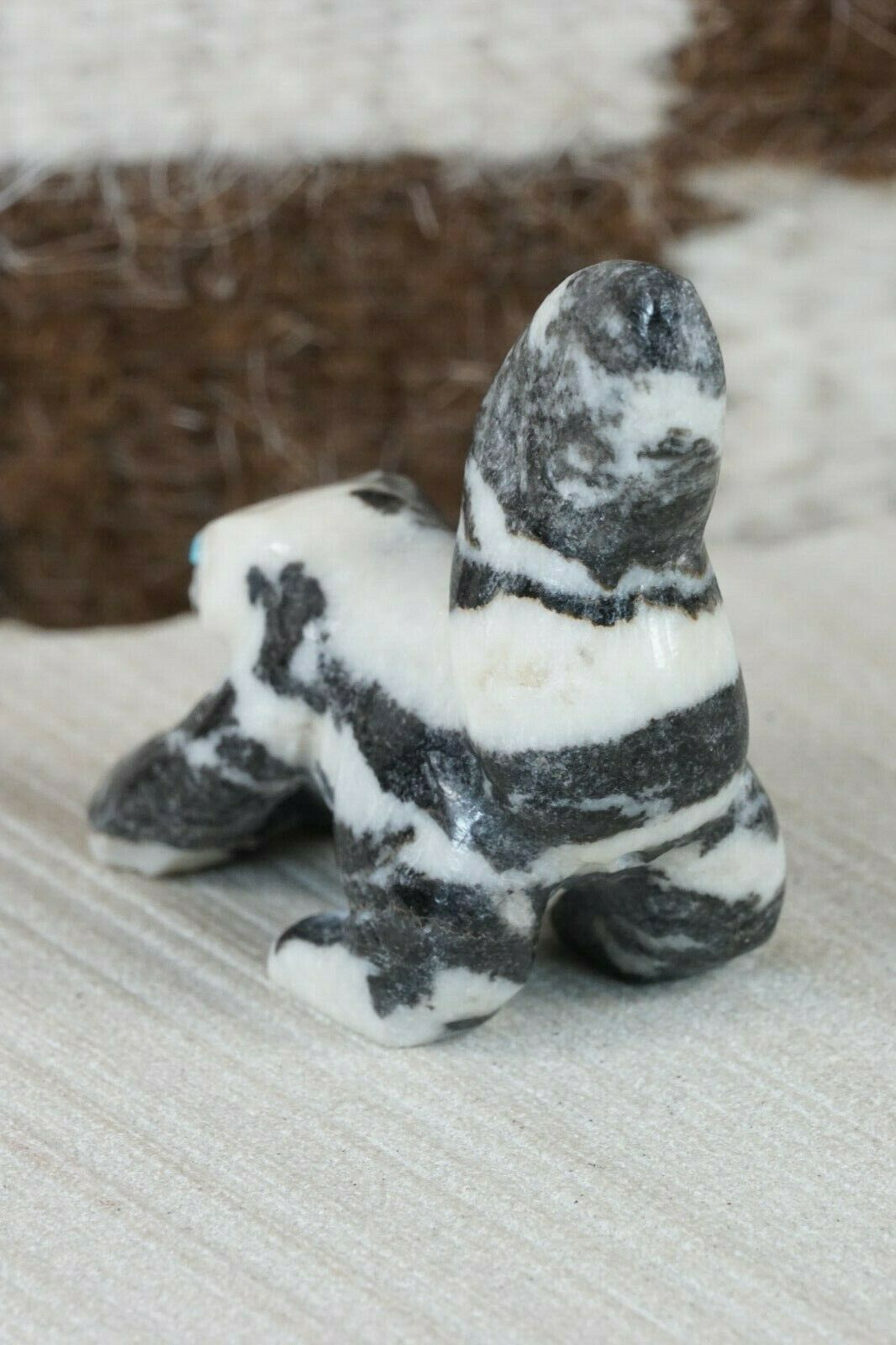 Badger Zuni Fetish Carving - Derrick Kaamasee - High Lonesome Trading