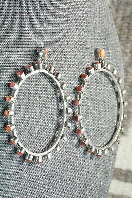 Spiny Oyster and Sterling Silver Earrings - Renelle Perry