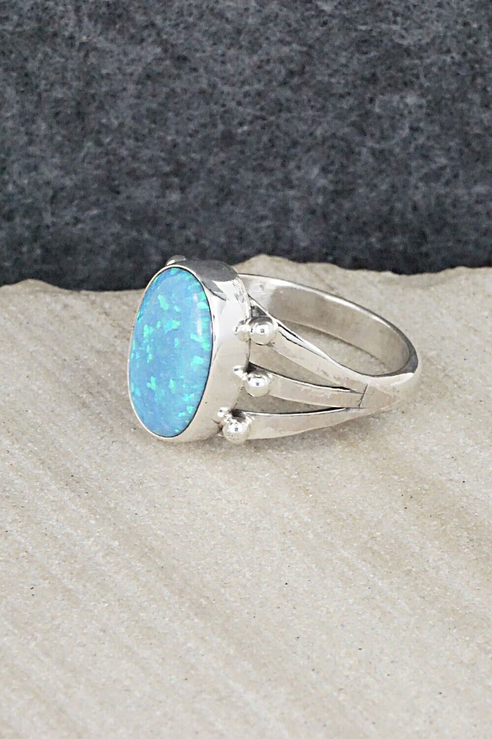 Opalite & Sterling Silver Ring - Tom Dinetso - Size 8