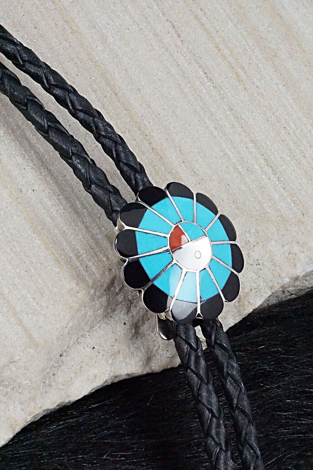 Multi Stone & Sterling Silver Bolo Tie - Denise Siutza