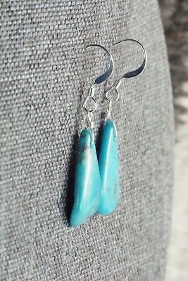 Turquoise & Sterling Silver Earrings - Navajo