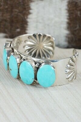 Navajo Turquoise & Sterling Silver Bracelet - Elvira Bill