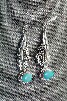 Navajo Turquoise & Sterling Silver Earrings - Bobby Platero