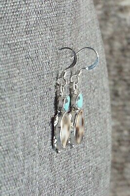 Turquoise, Shell & Sterling Silver Earrings - Kathryn Qualo