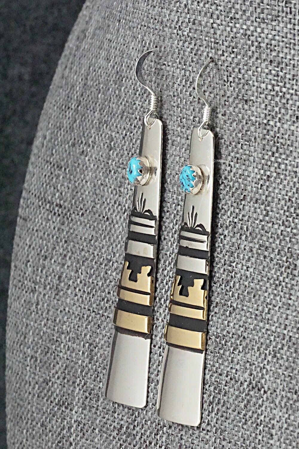 Turquoise & Sterling Silver Earrings - Rosita Singer