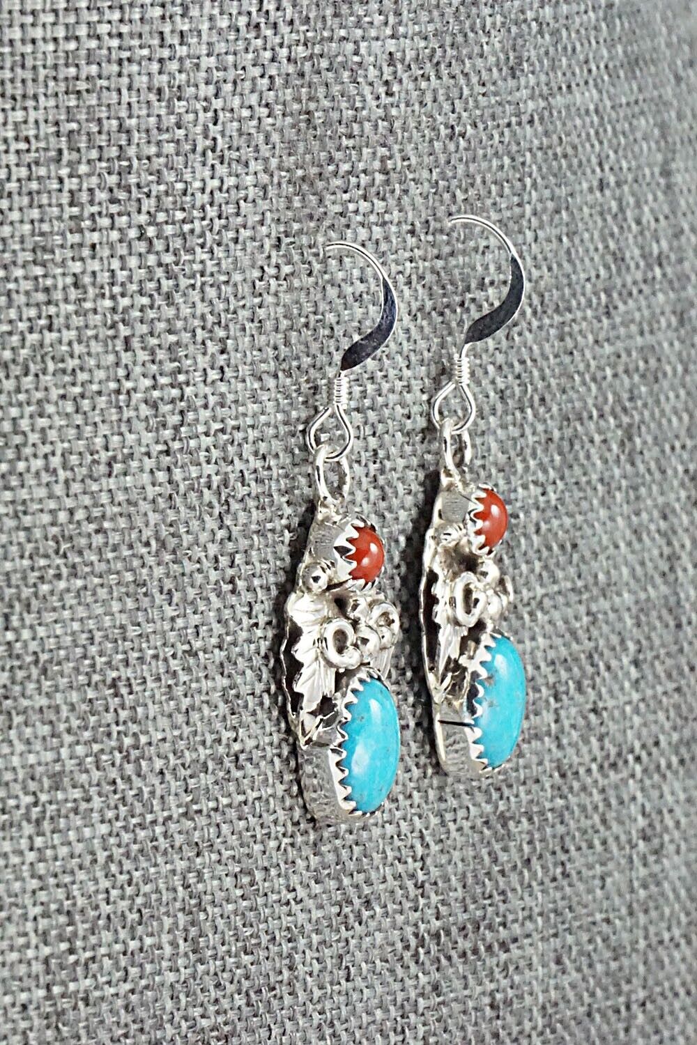Turquoise and Sterling Silver Earrings - Roberta Begay