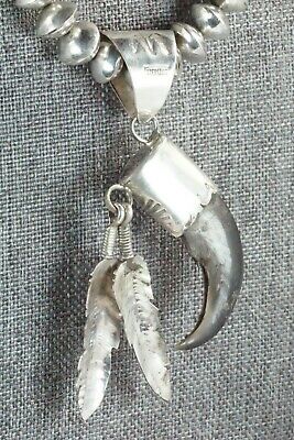 Turquoise, Sterling Silver Pendant & Navajo Pearl Necklace - Ernest Hawthorne