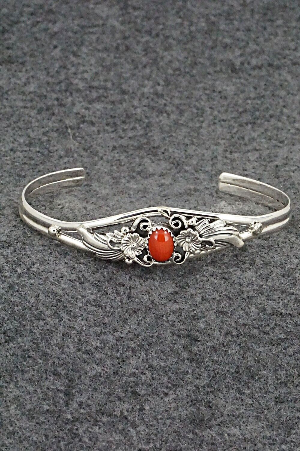 Coral & Sterling Silver Bracelet - Judy Largo