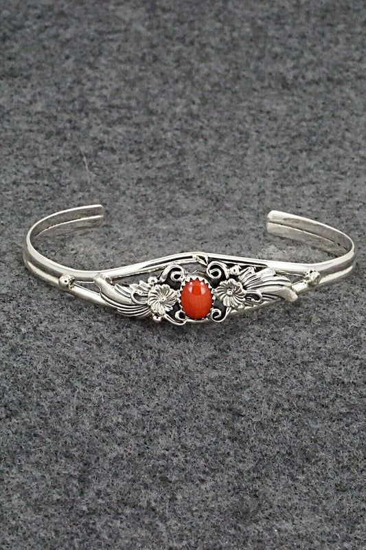 Coral & Sterling Silver Bracelet - Judy Largo