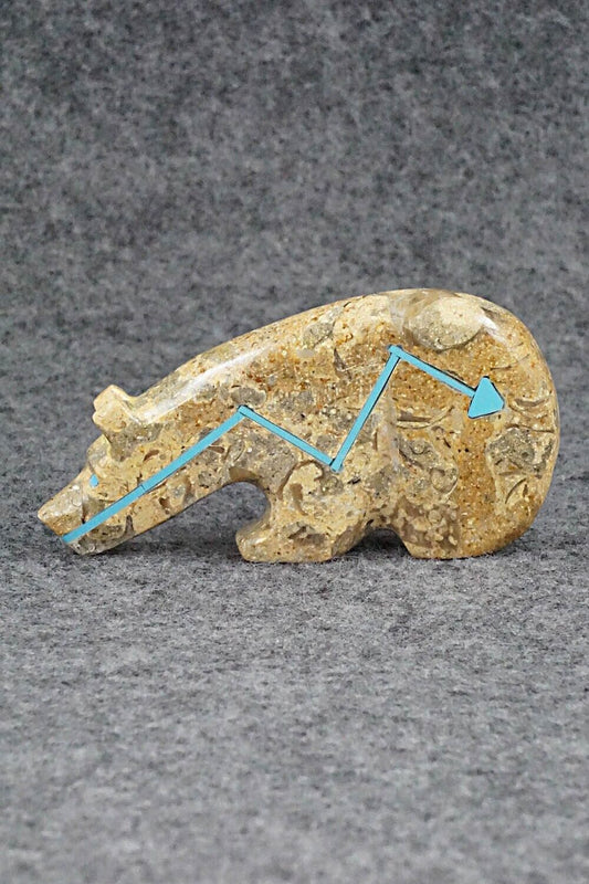Bear Zuni Fetish Carving - Rodney Laiwakete