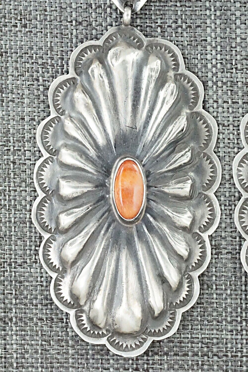 Spiny Oyster and Sterling Silver Earrings - Rita Lee