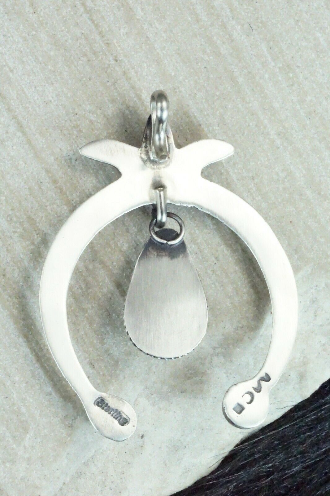 Turquoise and Sterling Silver Pendant - Martha Cayatineto - High Lonesome Trading