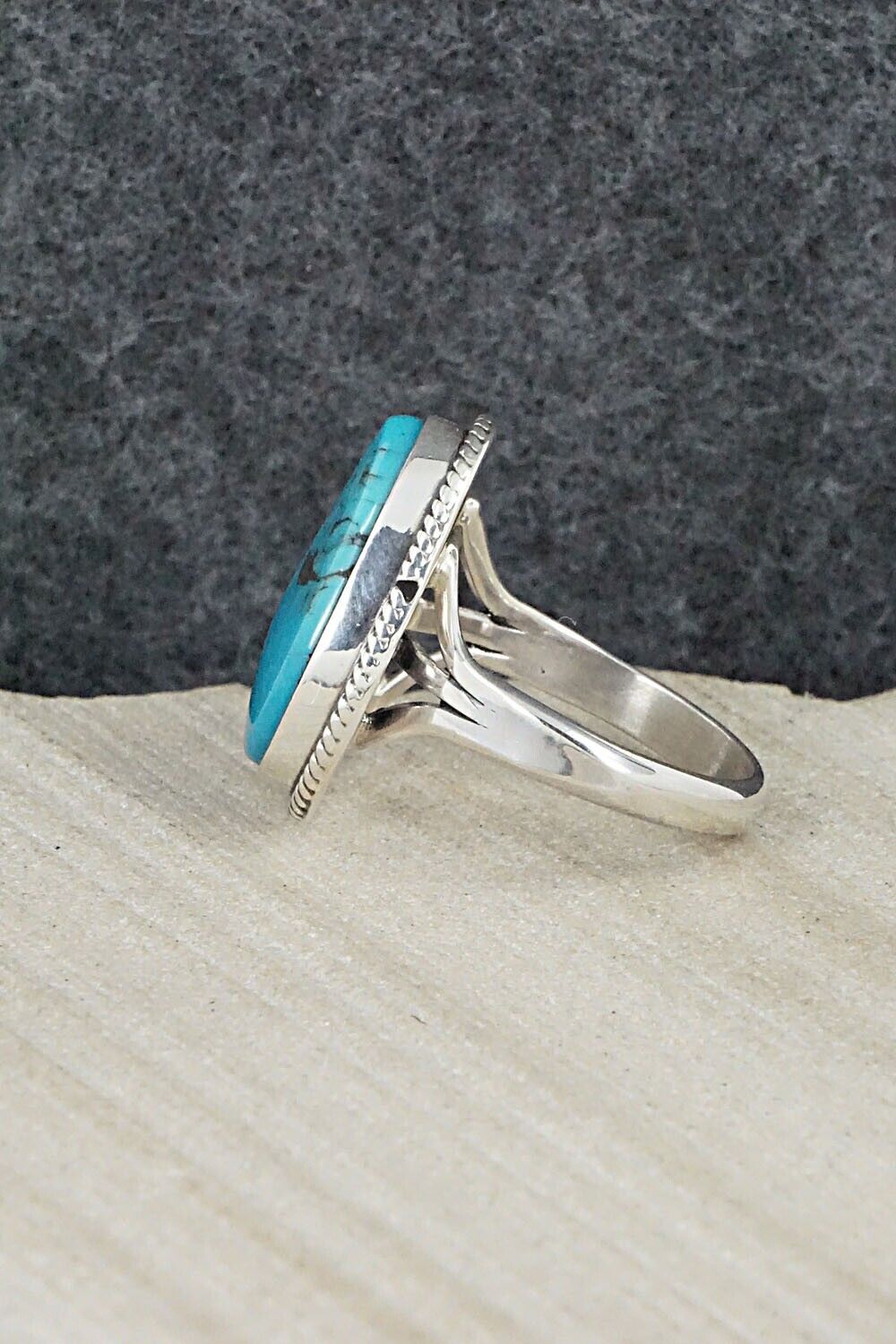 Turquoise & Sterling Silver Ring - Alice Rose Saunders - Size 8