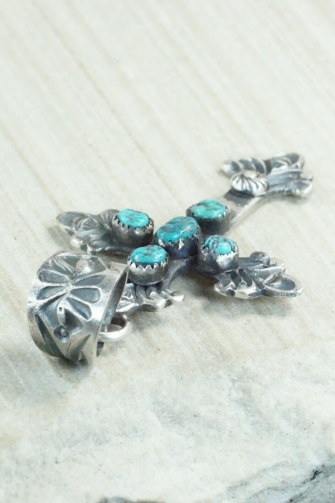 Turquoise and Sterling Silver Pendant - Eva & Linberg Billah