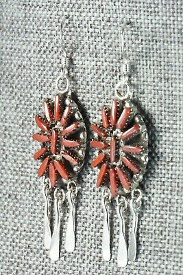 Coral & Sterling Silver Earrings - George Peina