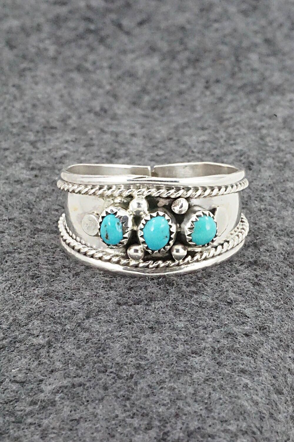 Turquoise & Sterling Silver Ring - Sondra Whitegoat - Size 13