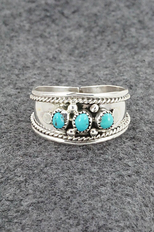 Turquoise & Sterling Silver Ring - Sondra Whitegoat - Size 13