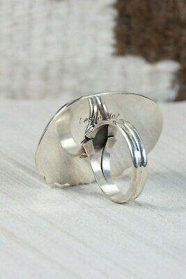 Navajo Turquoise and Sterling Silver Ring - Leslie Nez - Size 11 - High Lonesome Trading