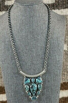 Navajo Turquoise & Sterling Silver Necklace - Raymond Delgarito - High Lonesome Trading