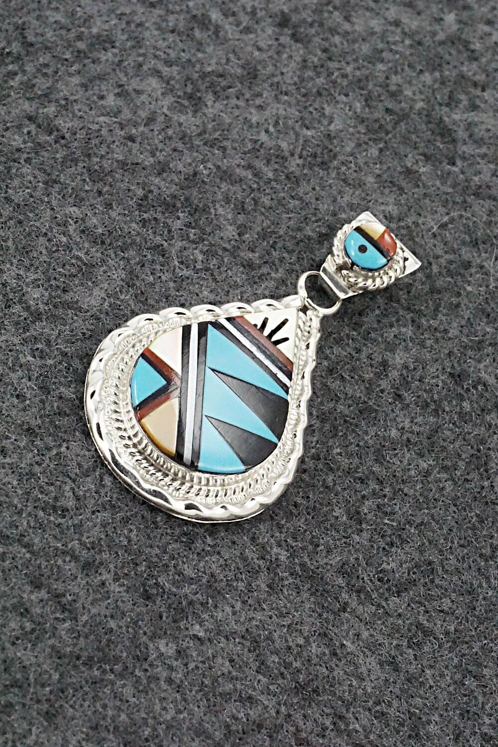 Multi Stone & Sterling Silver Pendant - Lynette Yuselew