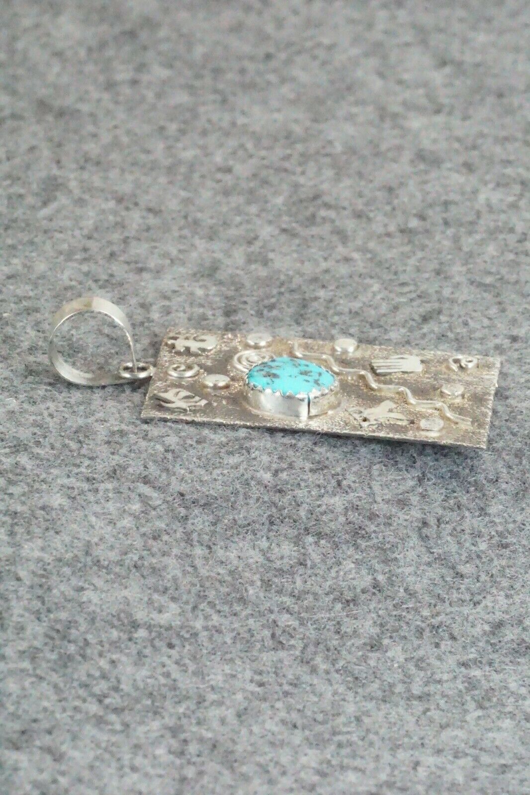 Turquoise & Sterling Silver Pendant - Shirley Skeets