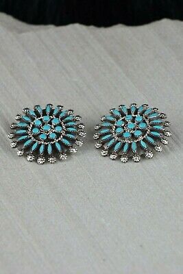 Zuni Turquoise & Sterling Silver Earrings - Merlinda Chavez - High Lonesome Trading