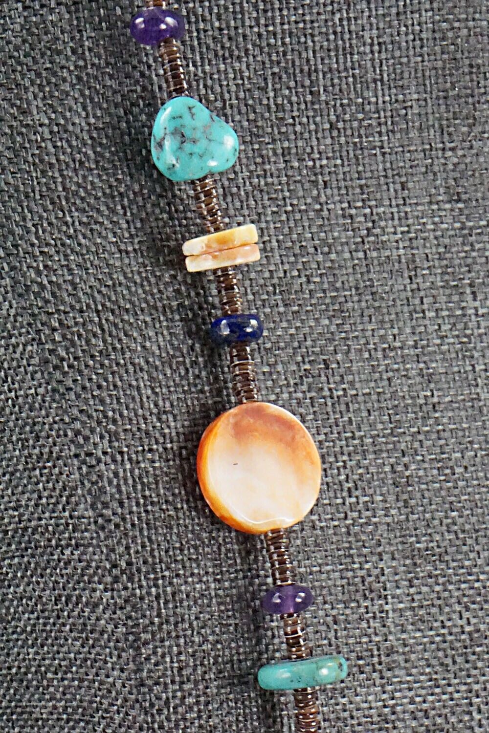 Multi Stone and Sterling Silver Necklace - Helen Tsosie