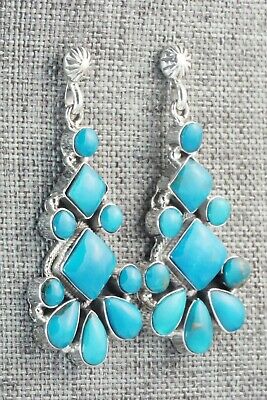 Turquoise & Sterling Silver Earrings - Verley Betone