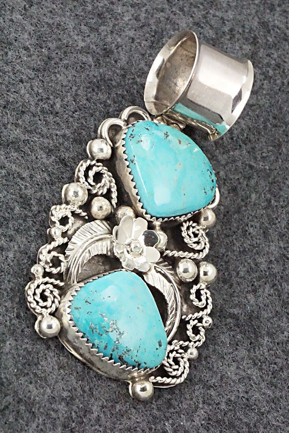 Turquoise & Sterling Silver Pendant - Shirley Largo