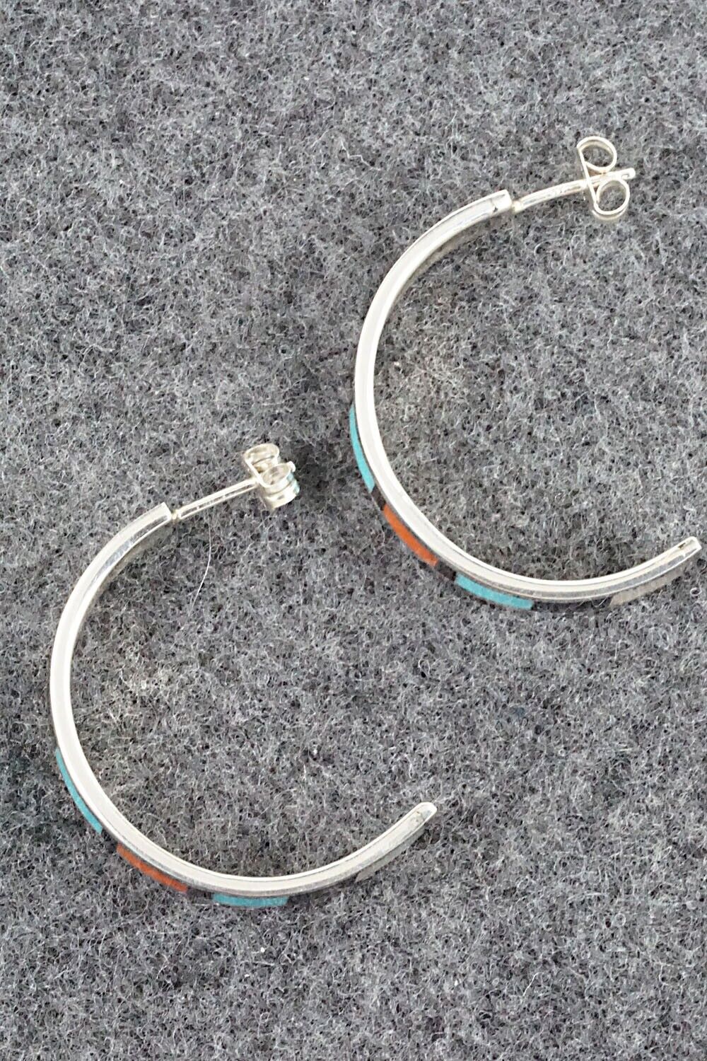 Multi Stone Inlay & Sterling Silver Earrings - Robin Chavez