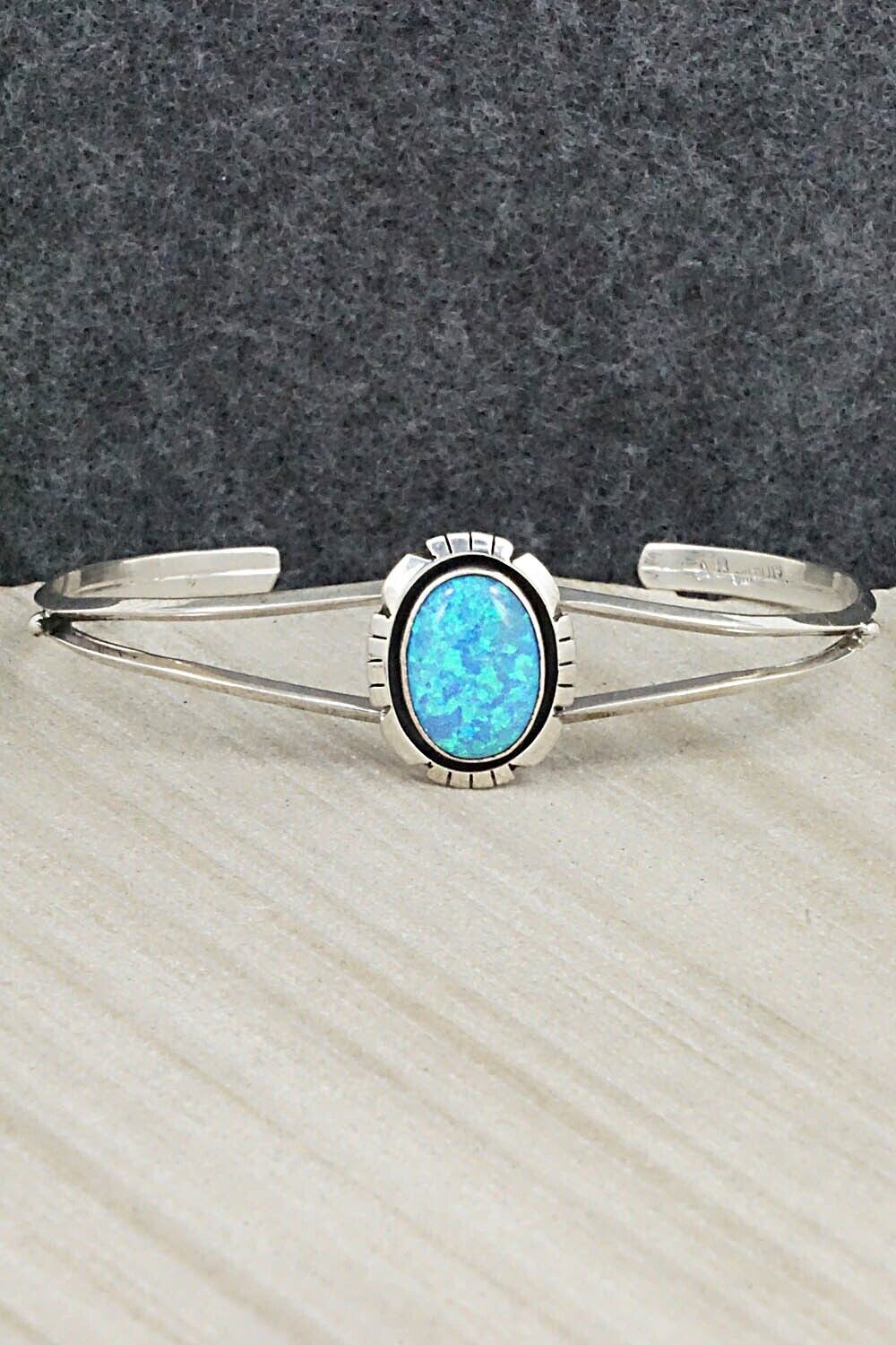 Opalite & Sterling Silver Bracelet - Amos Begay