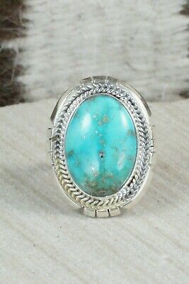 Turquoise & Sterling Silver Ring - Samuel Yellowhair - Size 8.5