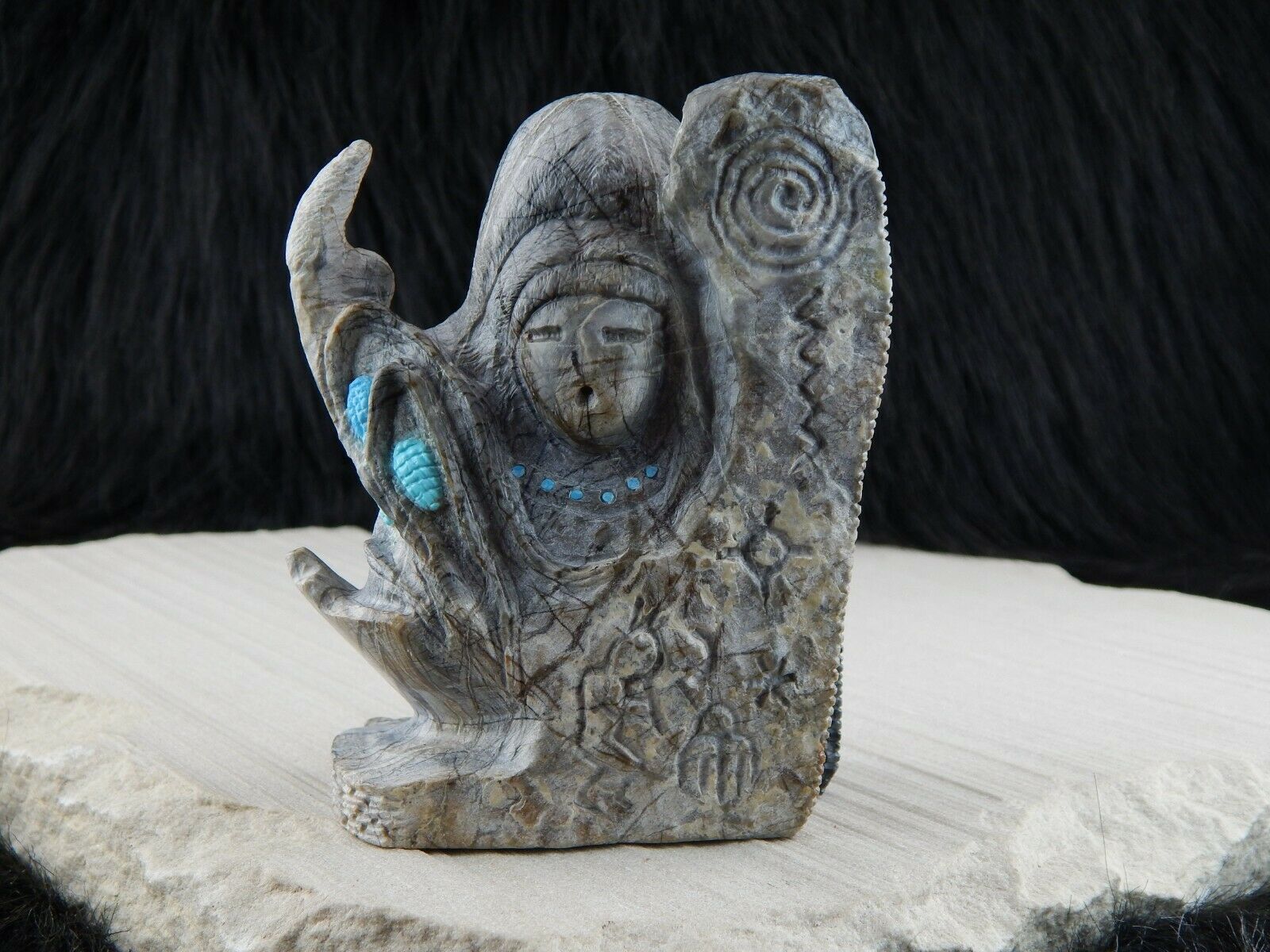 Medicine Man Zuni Fetish Carving - Herbert Him - High Lonesome Trading