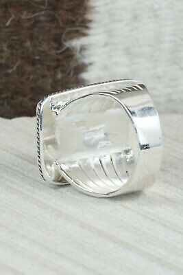 White Buffalo & Sterling Silver Ring - Akee Douglas - Size 12