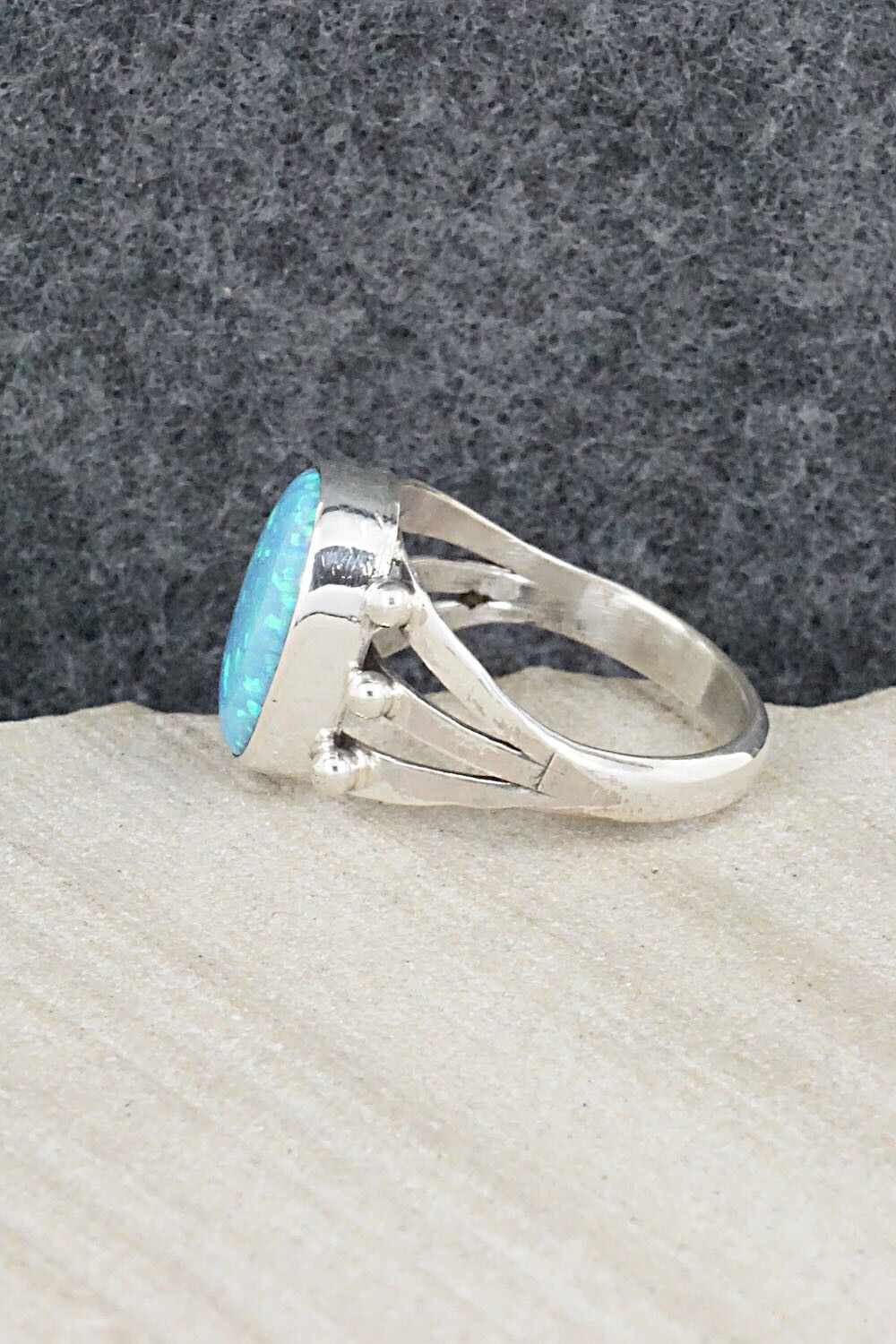 Opalite & Sterling Silver Ring - Tom Dinetso - Size 8