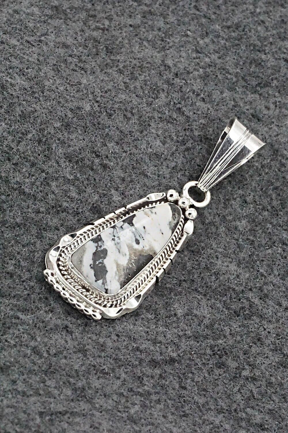 White Buffalo & Sterling Silver Pendant - Samuel Yellowhair