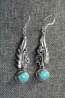 Navajo Turquoise & Sterling Silver Earrings - Bobby Platero