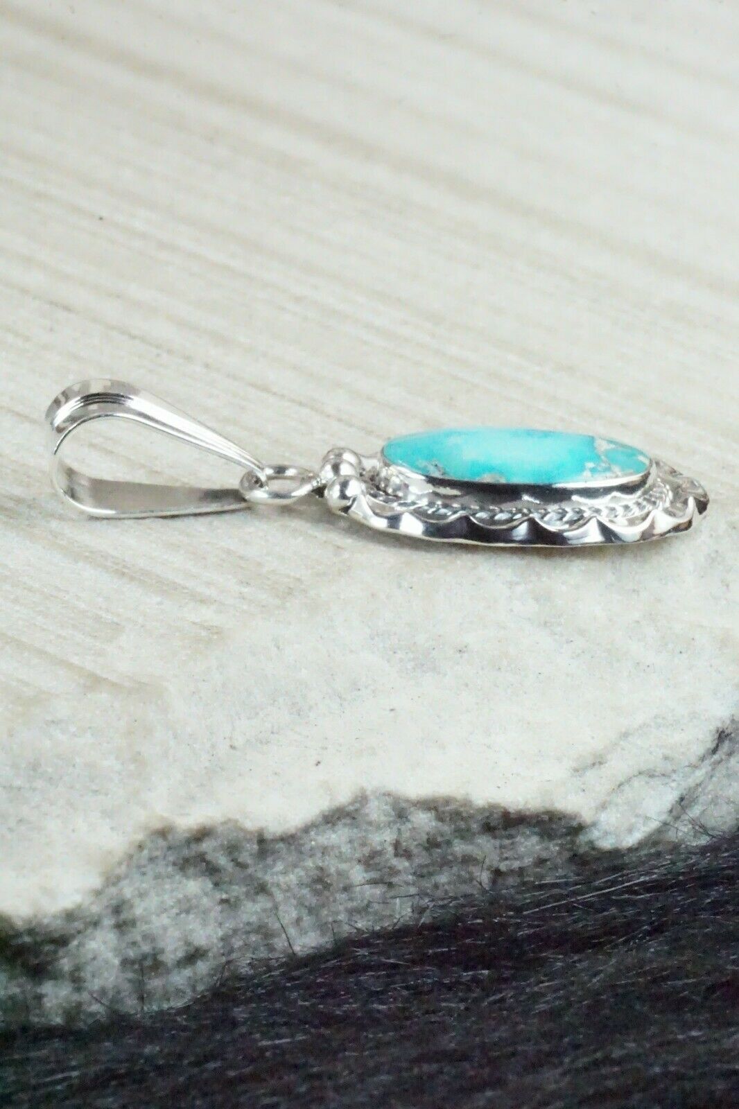 Turquoise & Sterling Silver Pendant - Samuel Yellowhair