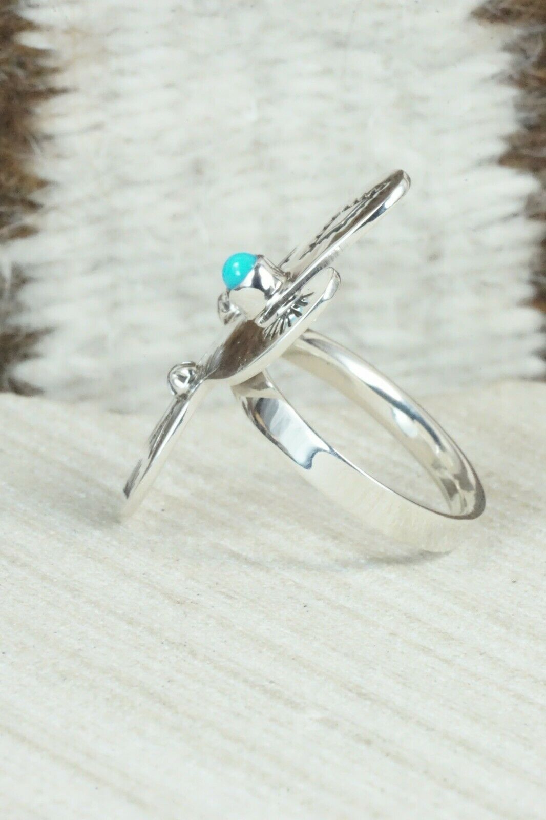 Turquoise and Sterling Silver Ring - Murphy Platero - Size 7