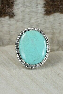 Navajo Turquoise and Sterling Silver Ring - Bobby Platero - 9.25