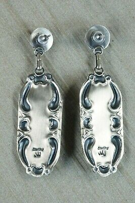 Navajo Turquoise and Sterling Silver Earrings - Jeff James Jr - High Lonesome Trading