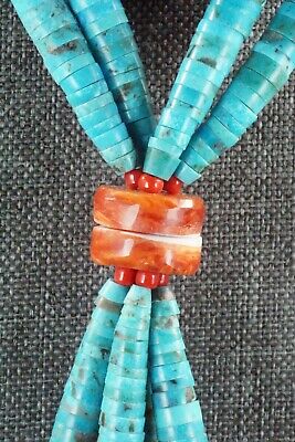 Turquoise & Spiny Oyster Necklace - Lupe Lovato