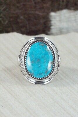 Turquoise & Sterling Silver Ring - Derrick Gordon - Size 11.75
